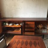 Lacquered table and 4 chairs of the brand NF Meuble