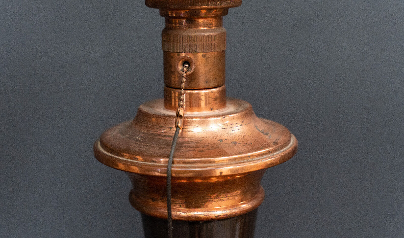 White Mazda opaline lamp on stand in wood and brass