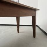 Solid walnut farmhouse table with spindle legs