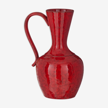 Vase en terre cuite vernissée rouge ht 30cm vers 1970