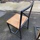 2 Scandinavian chairs with black steel and straw from IKEA Granas.