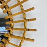 Vintage rattan sunburst mirror from the 1960s