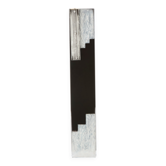 Art Deco vase in black and white opaline glass Anatole Riecke 1939