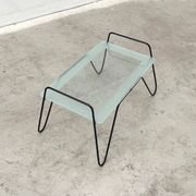 Table basse en métal et verre, France 1950