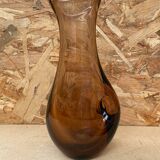 Antique Vintage Transparent Brown Blown Glass Vase