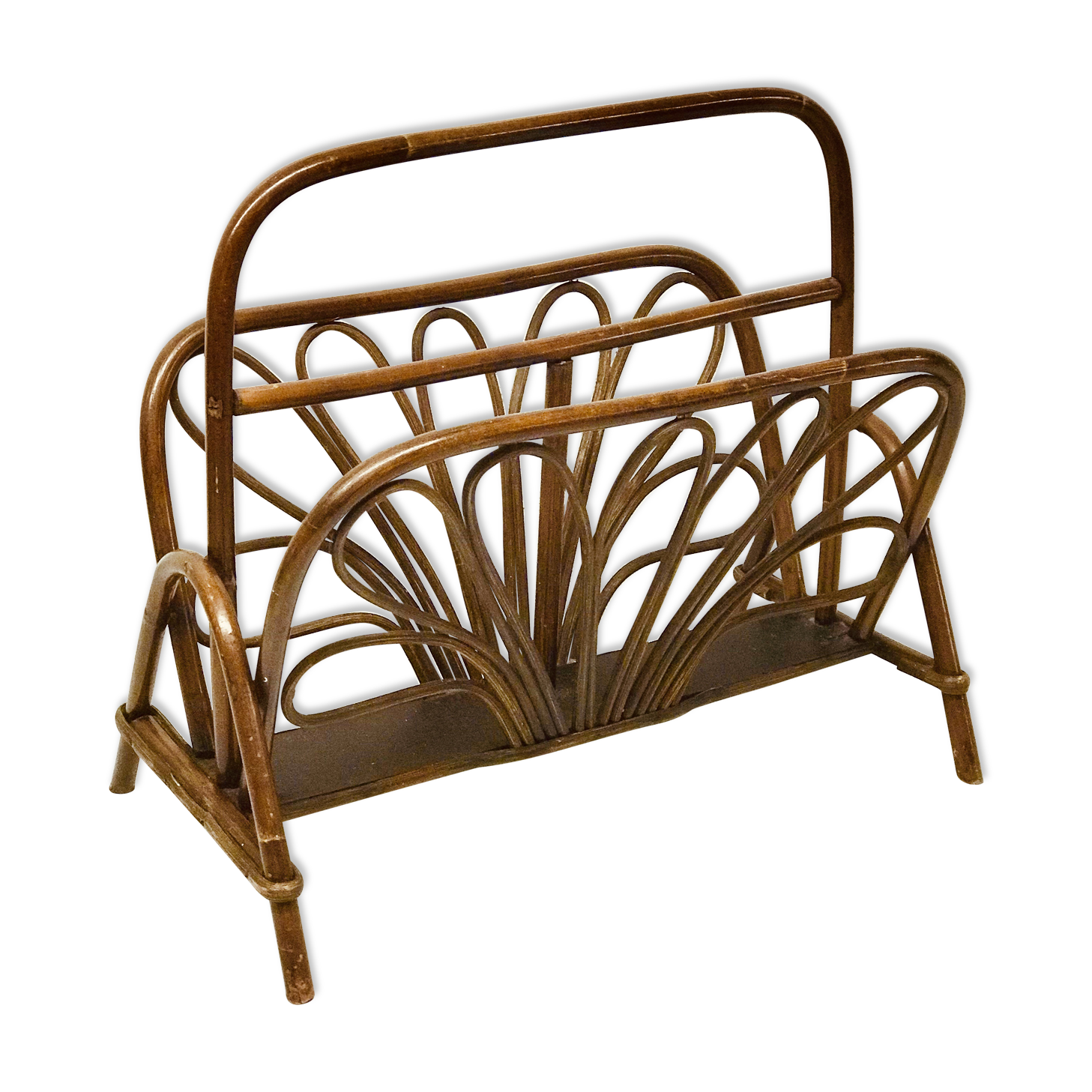Rattan magazine rack