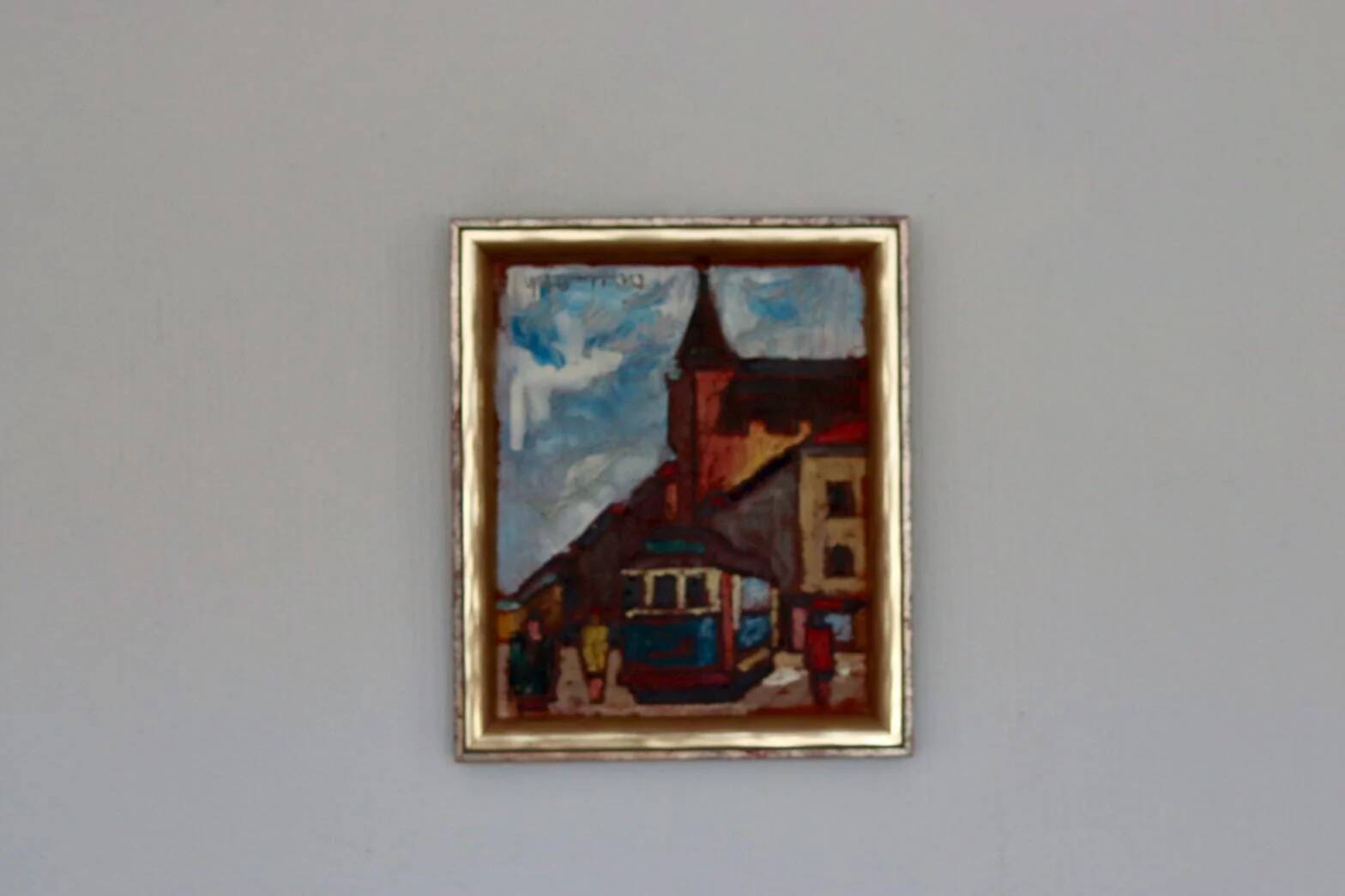 Original Mid Century Swedish Oil on Panel – “City II” by Wilhelm Henning –