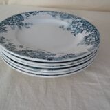 6 Flat plates MARIE lOUISE 353112 PLATES mill wolves faience blue