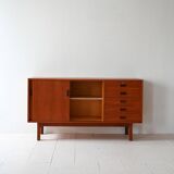 Scandinavian teak sideboard with sliding doors, 1960s