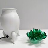 Postmodern Green Murano Glass and White Aluminum Table Lamp, Italy