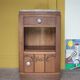 Art Deco bedside table, wooden Art Deco nightstand with marble top.