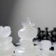 Large vintage chess set from the 70s, white and black marble, Italian craftsmanship