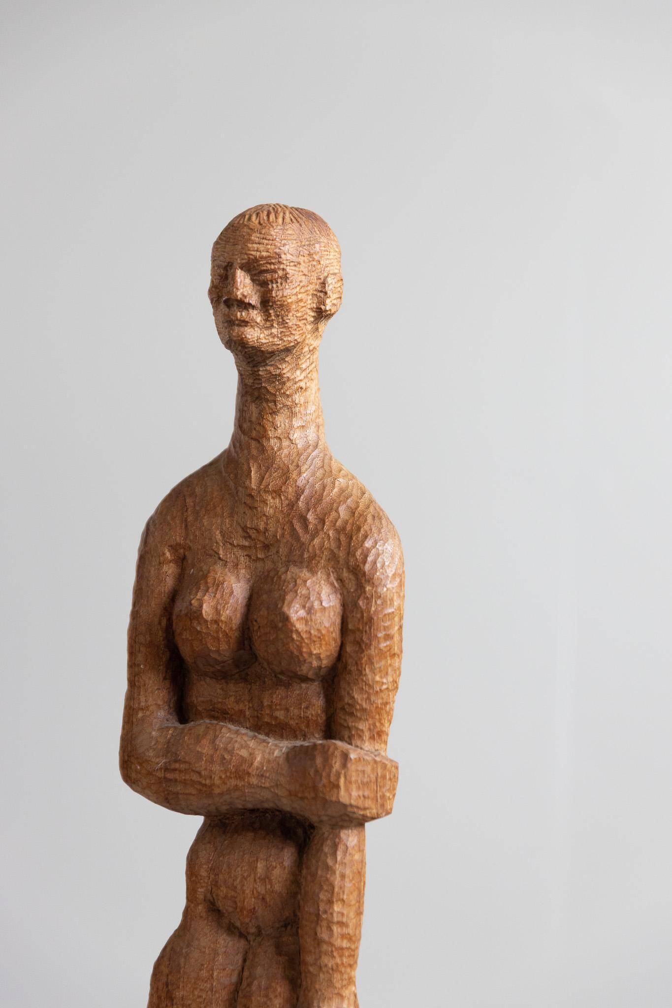 Mid-20th century Scandinavian folk art sculpture representing a human being.