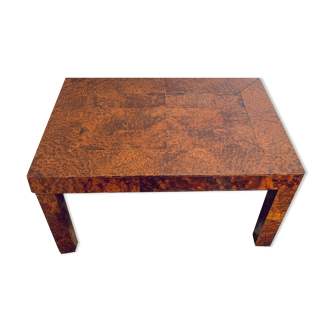 Table basse rectangulaire en loupe de thuya