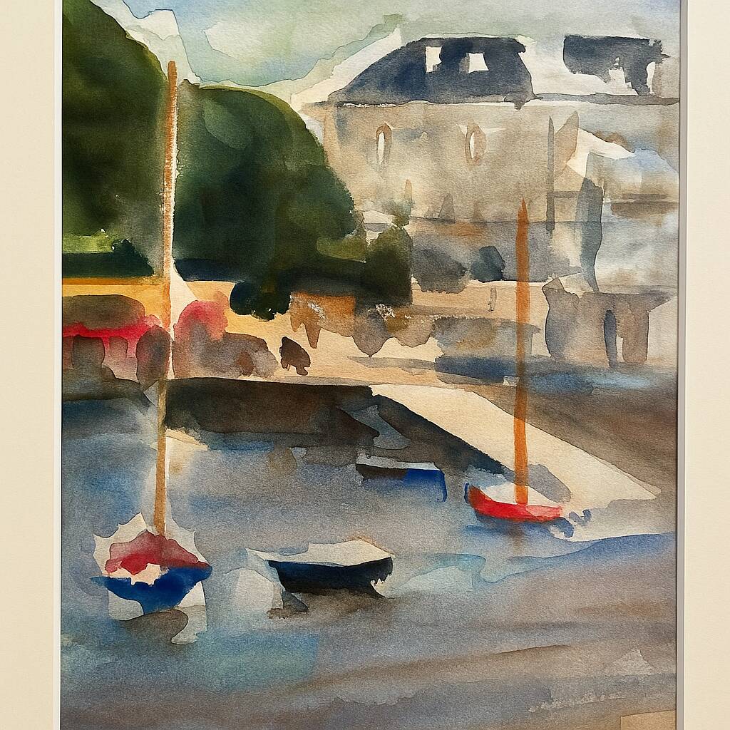 Original framed watercolor