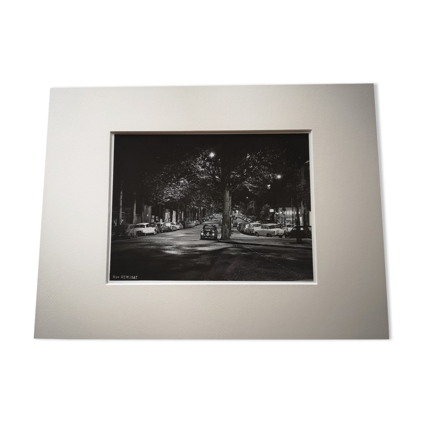 Photograph 18x24cm - Old black and white silver print - Rue Rémusat - 1950s-1960s