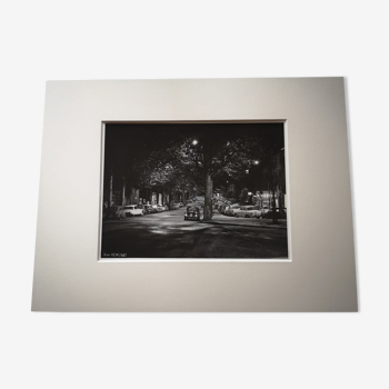 Photograph 18x24cm - Old black and white silver print - Rue Rémusat - 1950s-1960s