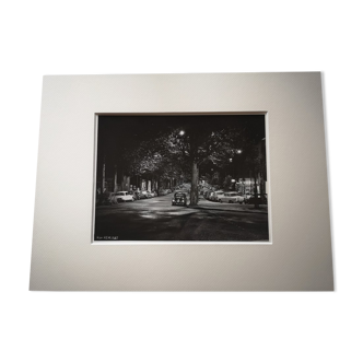 Photograph 18x24cm - Old black and white silver print - Rue Rémusat - 1950s-1960s