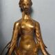 Paire anciennes appliques cariatides bronze doré, électrifiées 4 feux CS862