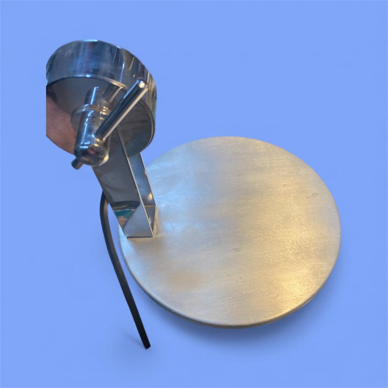 Vintage 1970s Djisktra lamp in brushed aluminum and chrome