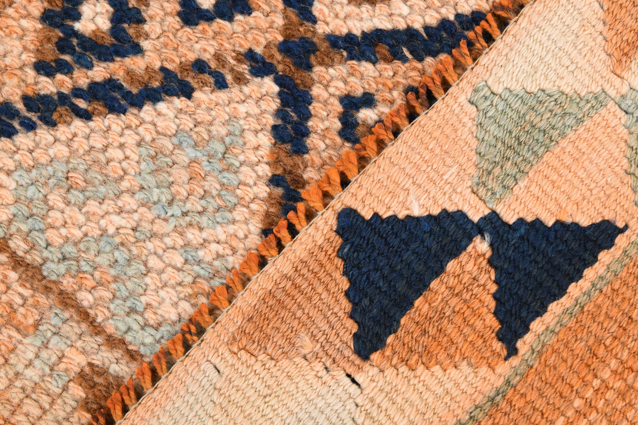 Navy Blue Super Soft Modern Vintage Runner Rug, 83x371Cm