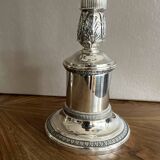 Christofle. Pair of candlesticks, Candelabras, Candlesticks in silver metal. Malmaison model. (New)