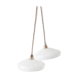 Pair of Clichy glass pendant lamps