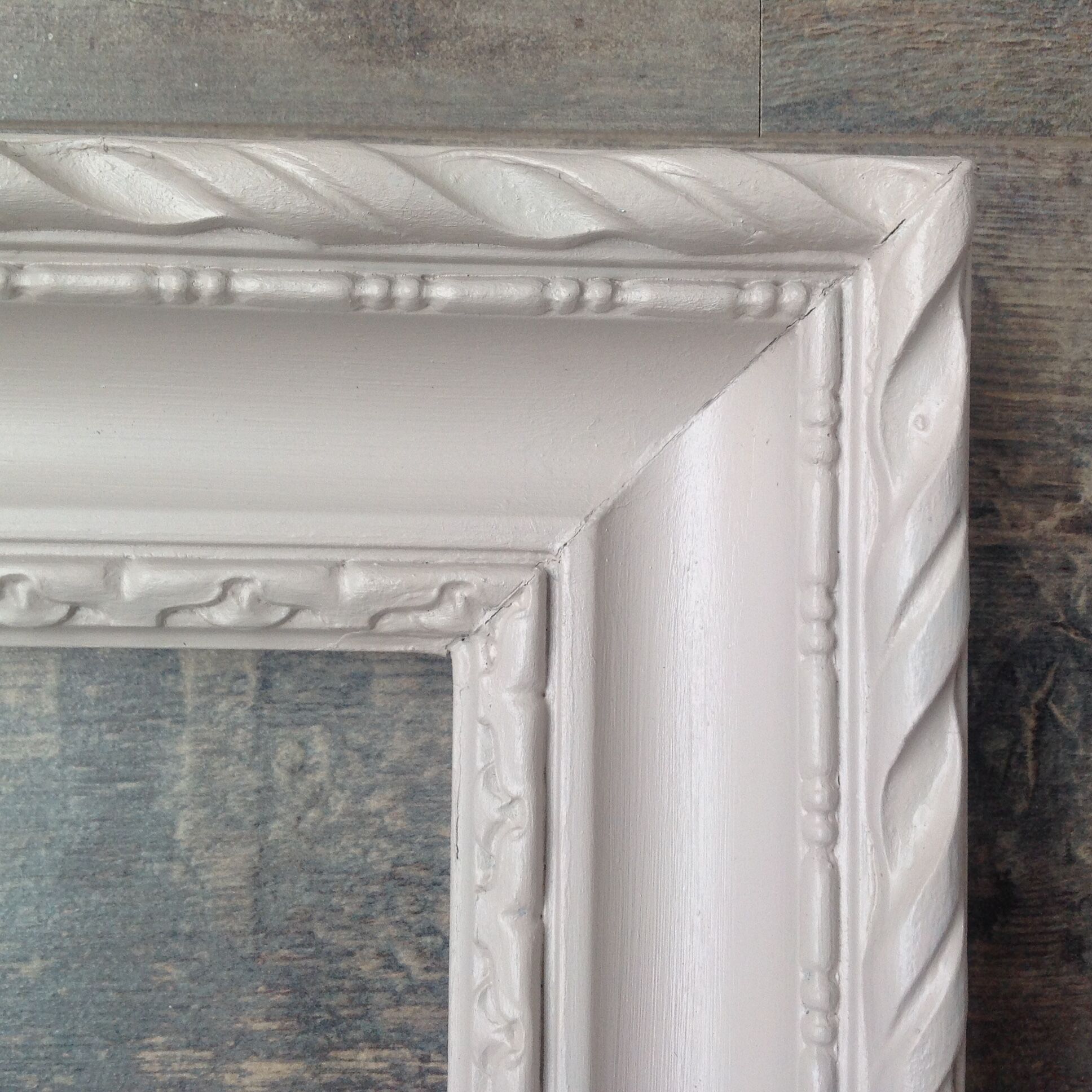 Patinated wood frame