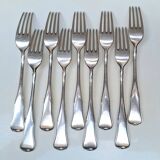 Set of small silver-plated metal forks