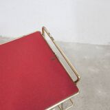 Red vinyl and golden brass server 1960
