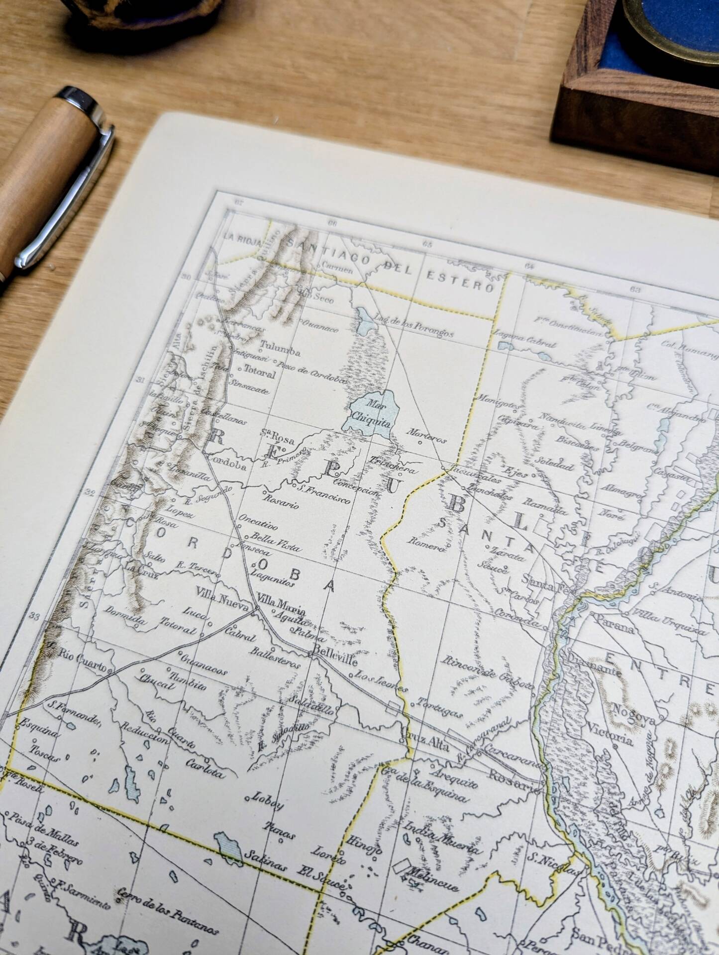 Uruguay, period map, 1887, Authentic.