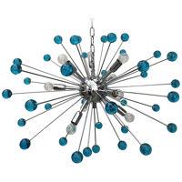 Light-blue “star” murano glass oval sputnik chandelier