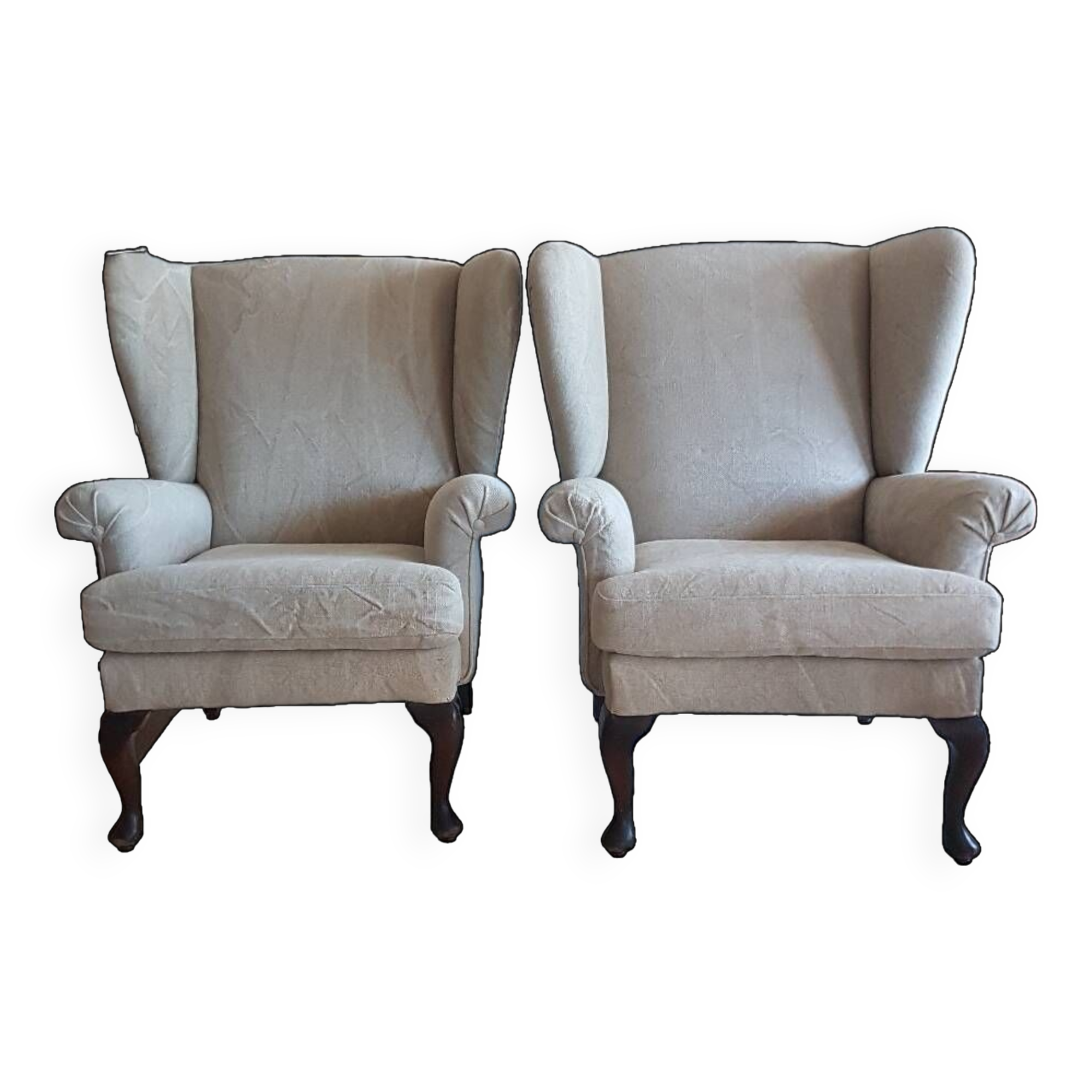 Pair of wing chairs