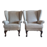 Pair of wing chairs