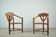 Pair of vintage antique Scandinavian oak Monk chairs, Sweden 1950s