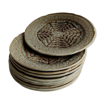 10 plates 1970 Japala Faïence de Pornic