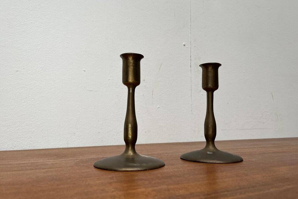 Porte-bougies en métal du milieu du siècle, années 1960, lot de 2