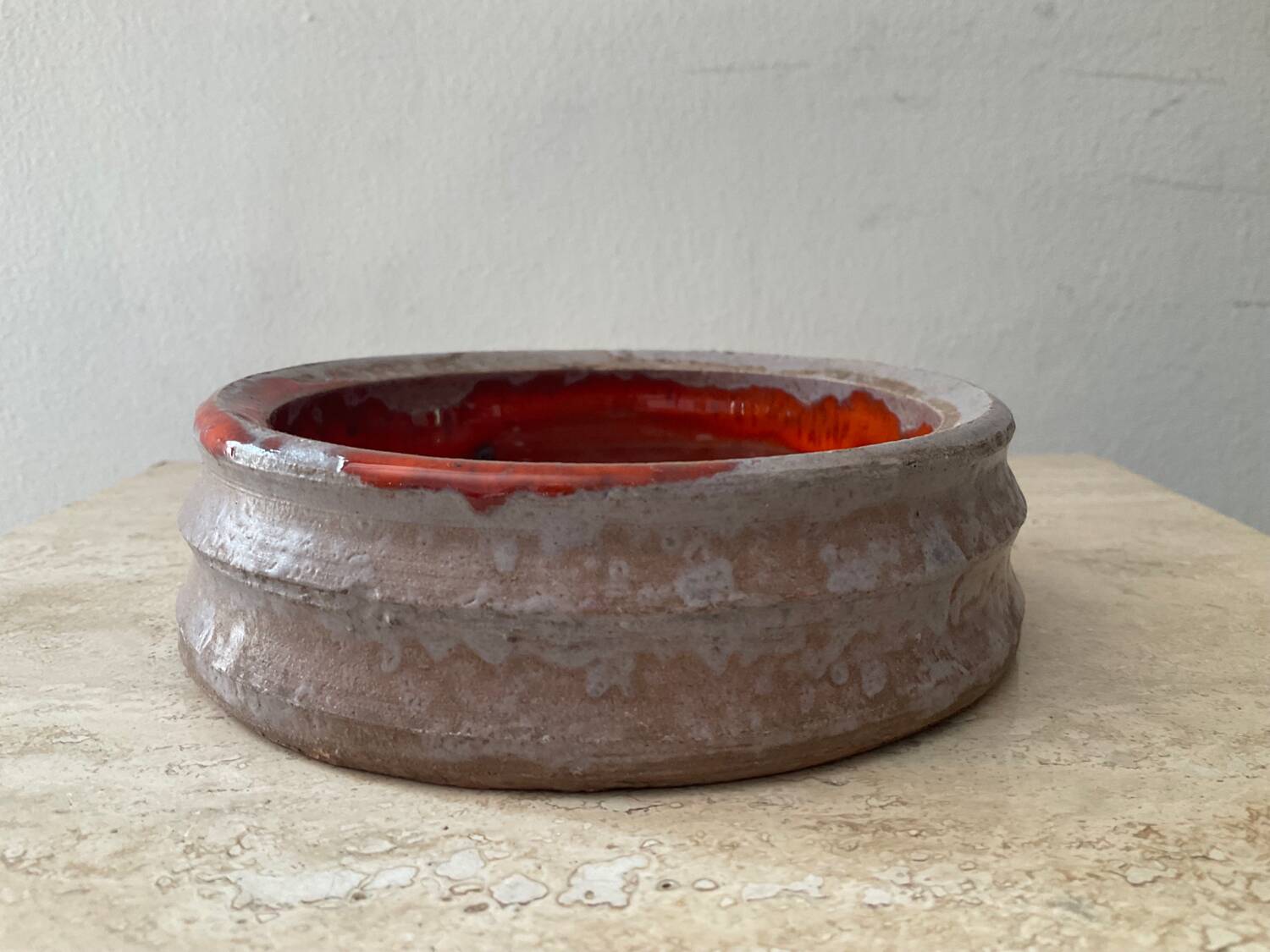 Vintage enamelled terracotta pocket tray