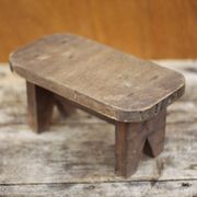 Mini wooden stool, wooden step stool, vintage footrest, plant holder