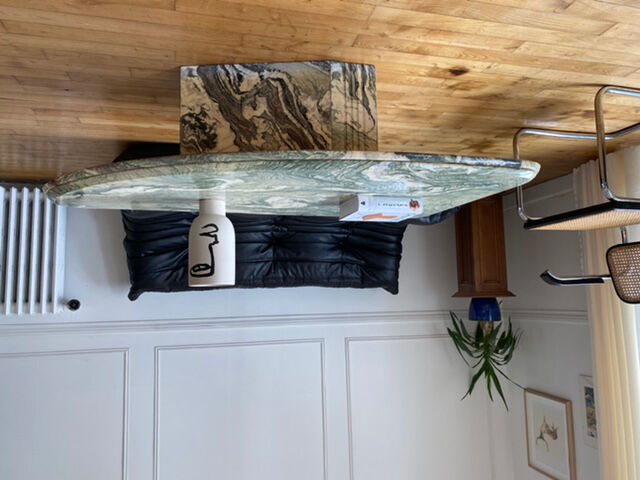 Green marble coffee table