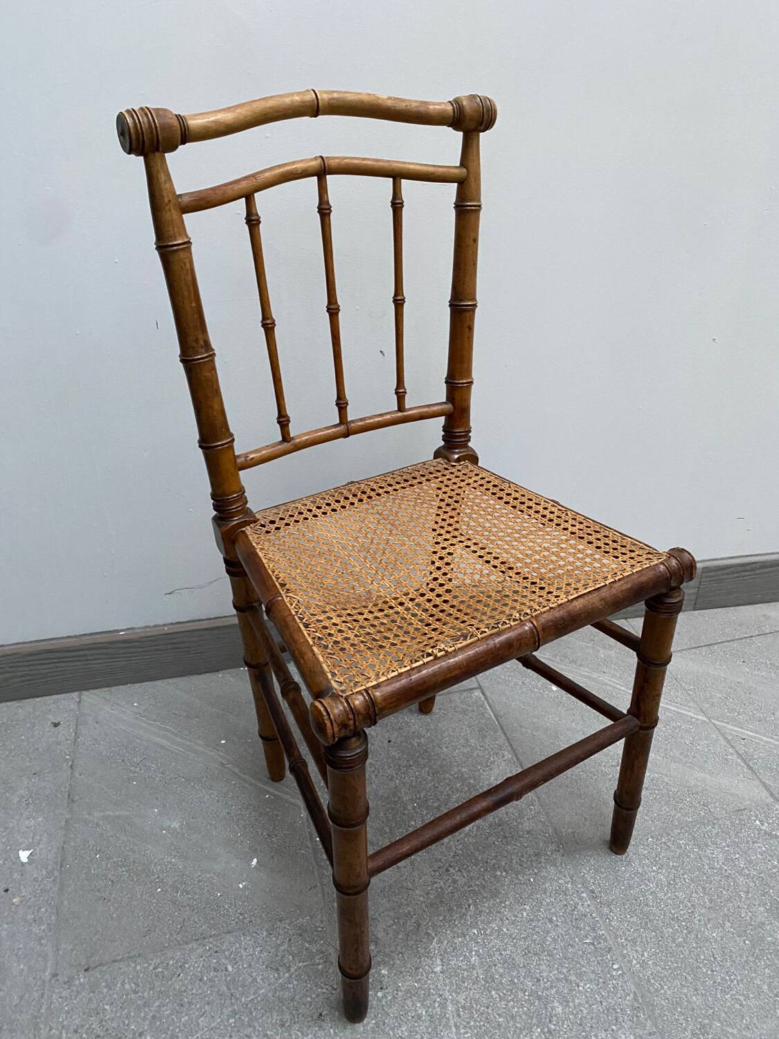 Old bamboo imitation cane chair