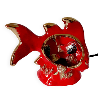 vintage Vallauris fish lamp