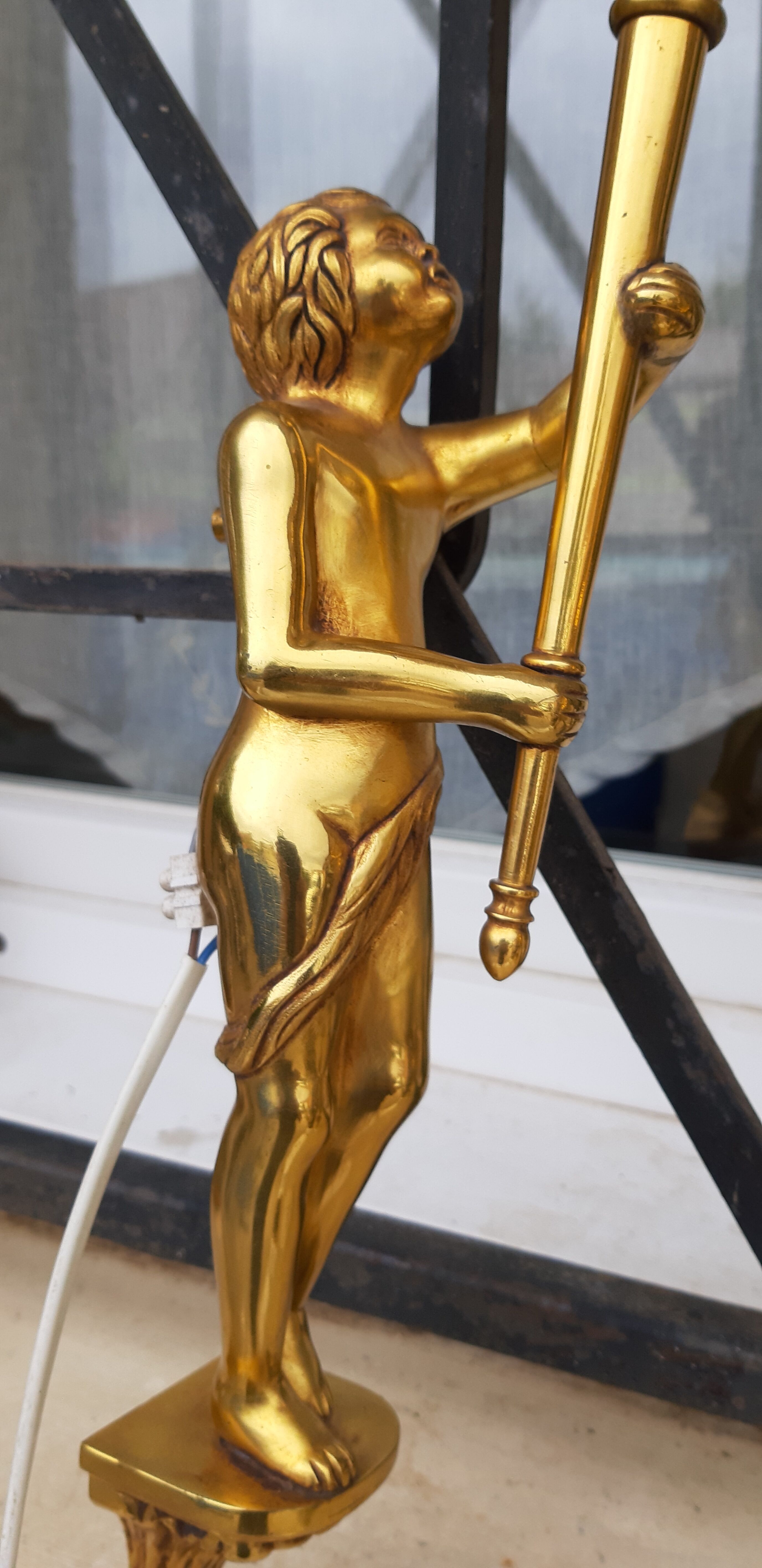 Pair of wall lamps gilded bronze