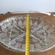 Glass aperitif dish 4 compartments with its vintage gold metal support