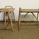 Bamboo and rattan side table / end table
