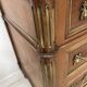 Louis XVI style mahogany commode with a grey veined marble top, 19th century
