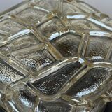 60's 70's Brutalist Wall Lamp Iron & Glass Wall Sconce