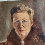 Huiles sur toile portraits couple tableaux anciens