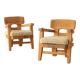 Stig Sandqvist, solid pine, lounge chair (pair)