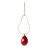 Suspension en laiton et verre de Murano rouge-violet